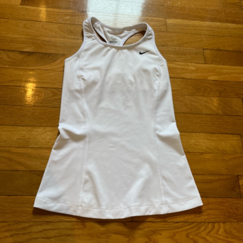 White Nike race back tank top